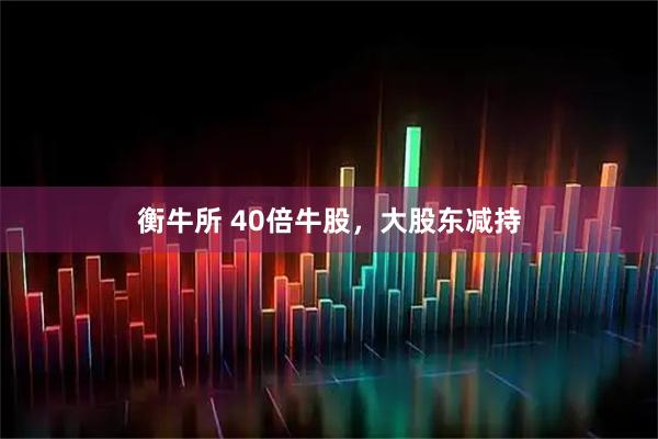衡牛所 40倍牛股，大股东减持