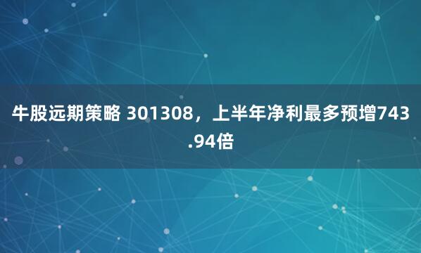 牛股远期策略 301308，上半年净利最多预增743.94倍