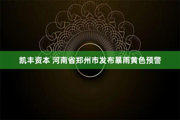 凯丰资本 河南省郑州市发布暴雨黄色预警